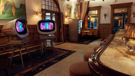 Retro-futurist television installation created for Prada Mode at Hotel Chelsea